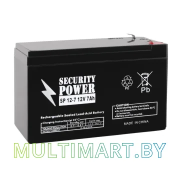 Аккумулятор для ИБП Security Power SP 12-7 F1 (12В/7 А·ч)